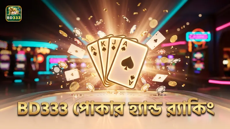 BD333-তে পোকার হ্যান্ড র‍্যাঙ্কিং বোঝা সহজ করে তোলে জয়ের সম্ভাবনা।